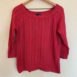 American Eagle Outfitters Hot Pink Eyelet Knit Sweater Size M